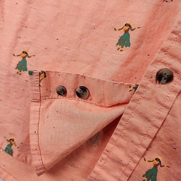 Rip Curl Mens XXL Shirt Short Sleeve Hula Girl Classic Fit Casual Button Down - Picture 6 of 9